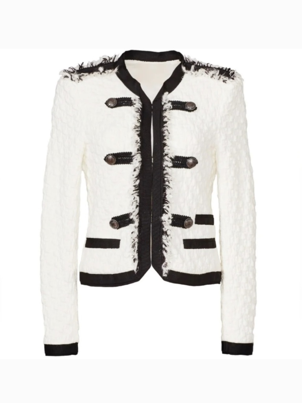 Rebecca Taylor Lana white tweed jacket, size 6